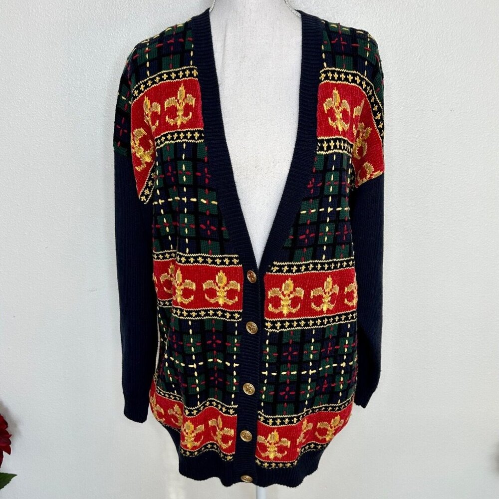VTG 90s Marisa Christina Sweater Granny Cardigan Retro